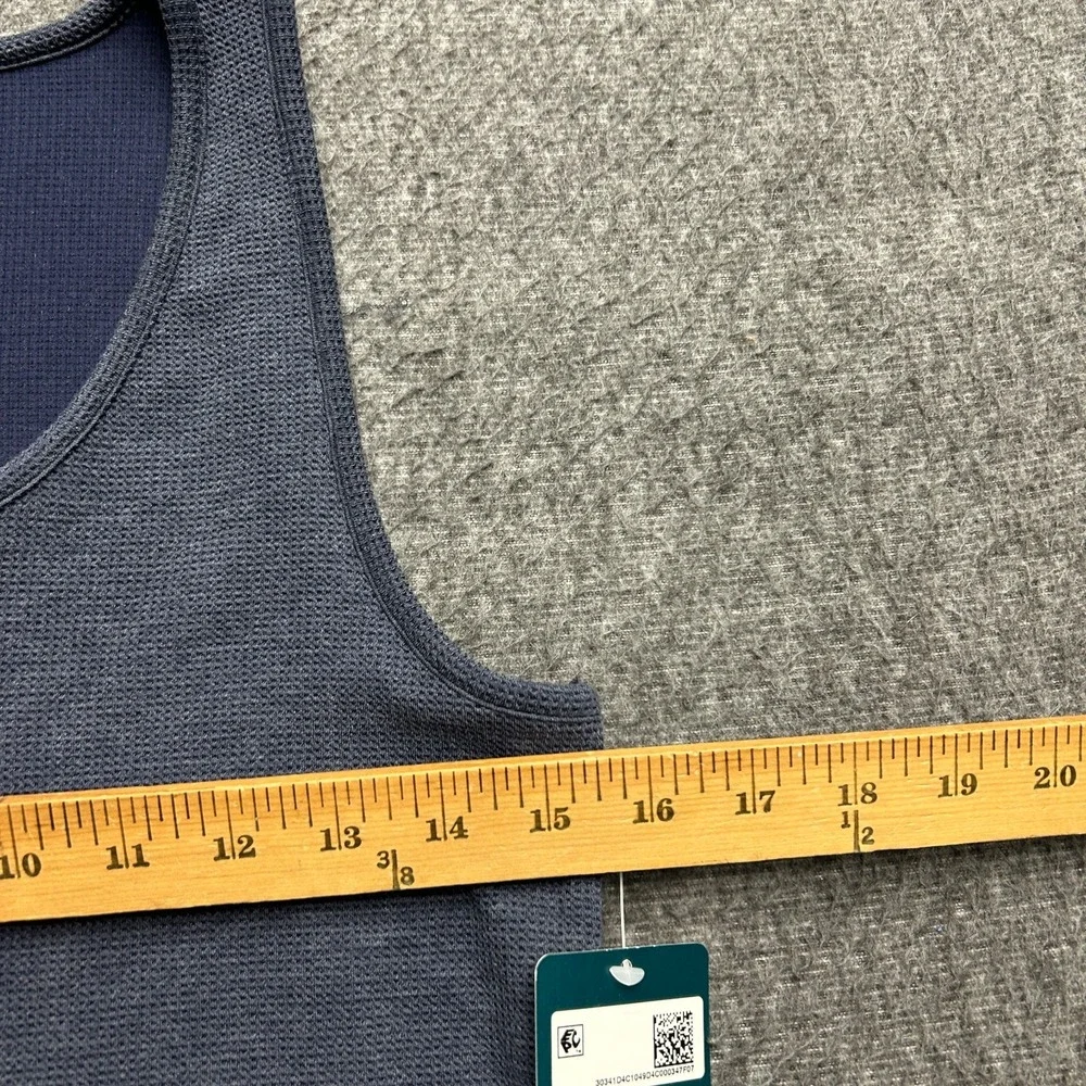 Tommy John‎ Waffle Knit Tank Small Womens Small Blue Lounge Cozy Sleep